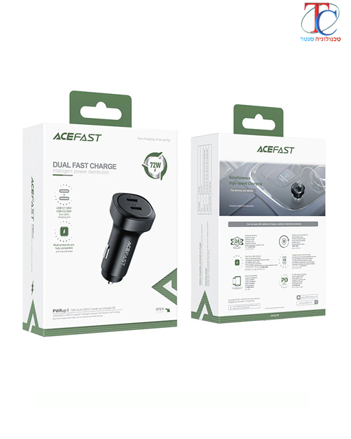 ACEFAST B2 72W 2 Ports TC Car Charger Black