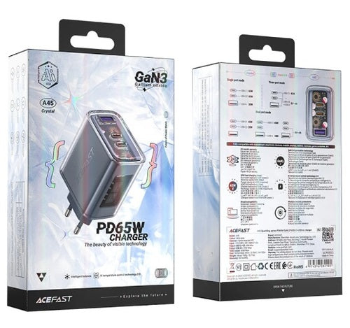 Acefast A45 Sparkling series PD65W GaN (2*USB-C+USB-A) charger