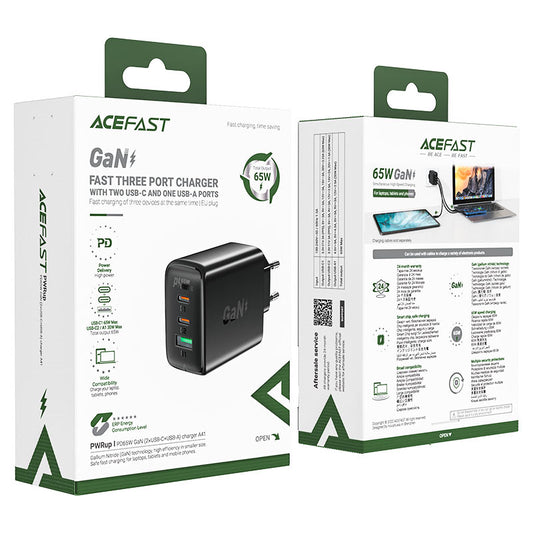 Acefast A41 PD65W GaN (2*USB-C+USB-A) charger
